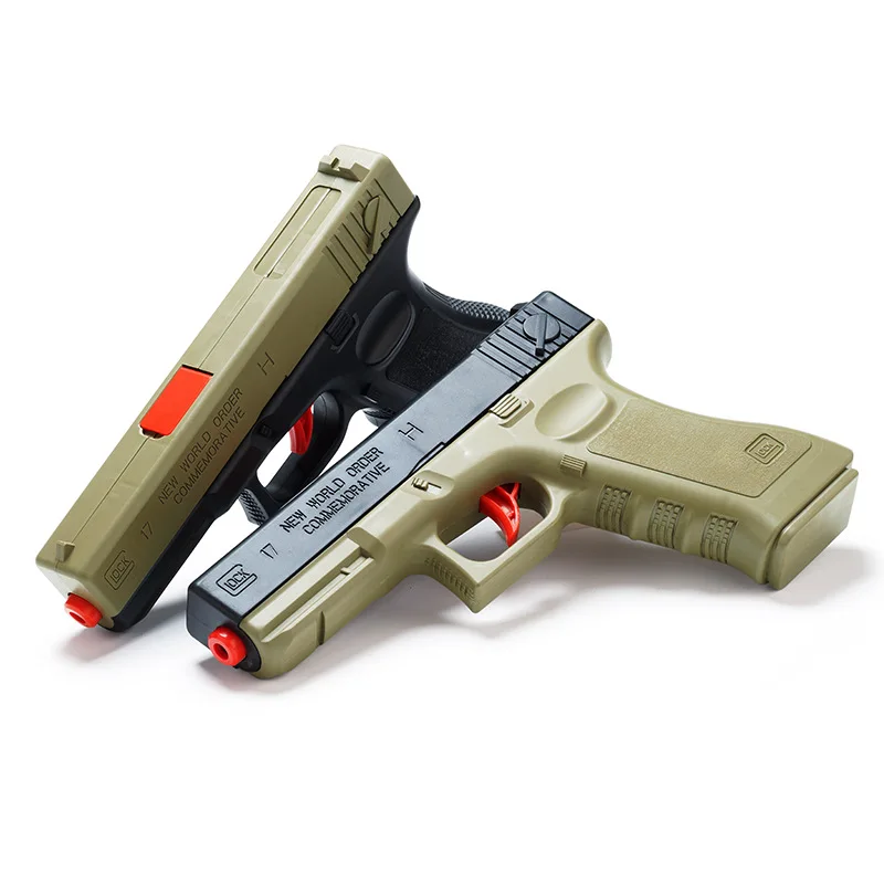 2 шт. мягкие водные пулевые игрушки пистолет Glock безопасный пластиковый пистолет стрельба CS битва наружные игры оружие пистолет для мальчиков детская игрушка - Цвет: 2pcs opp bags