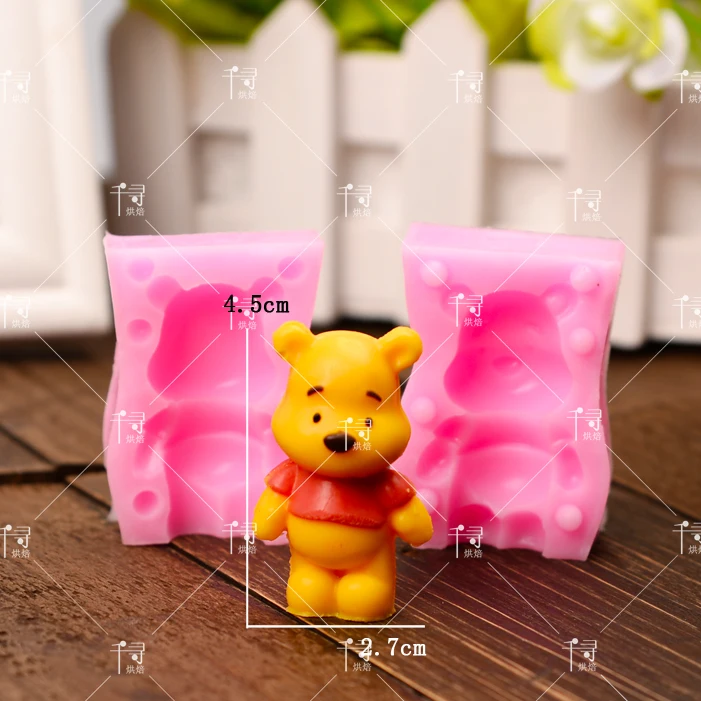 Силиконовая форма для торта с мастикой 3D Мини мультяшный медведь мусса Детская
