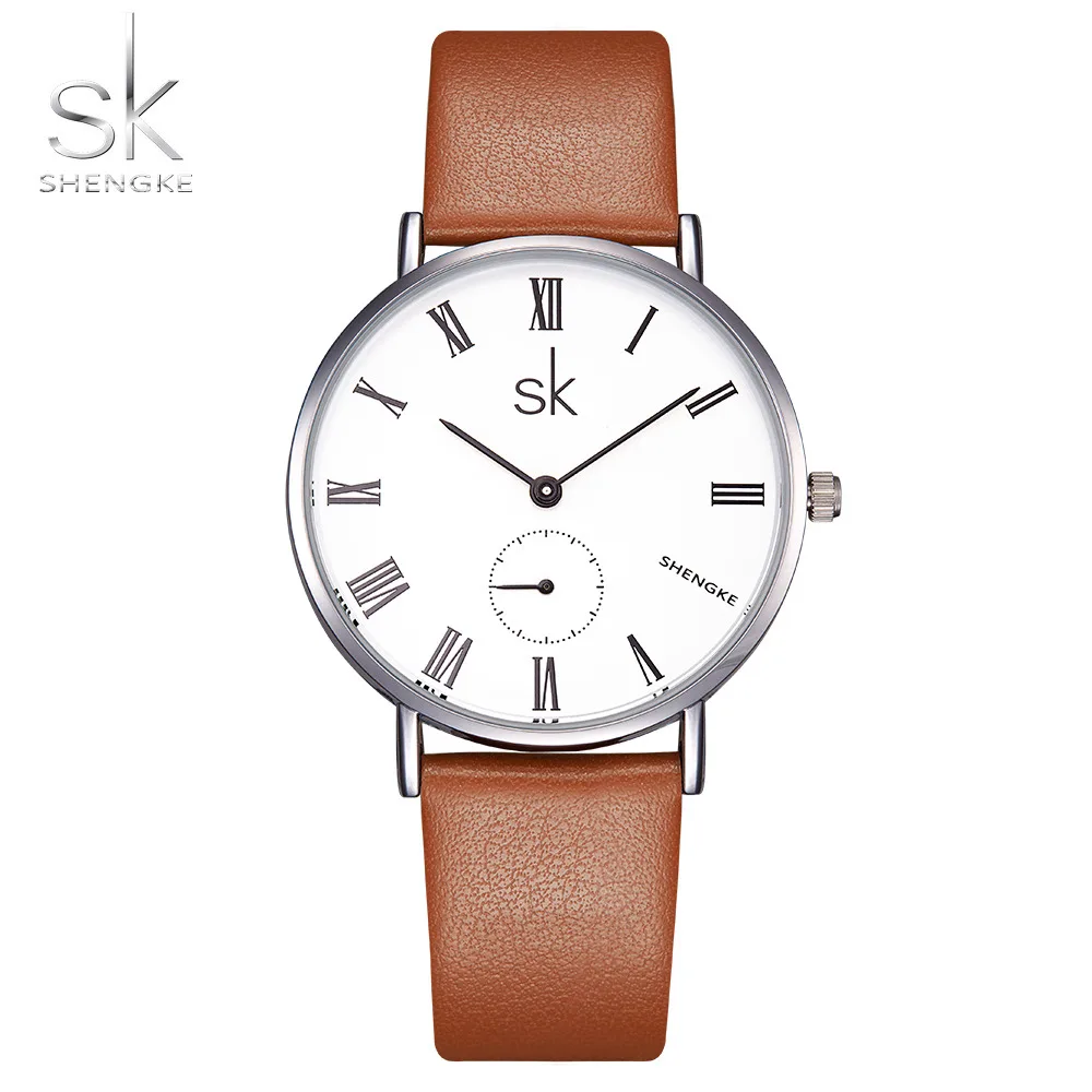 

SK Super Slim 7.6mm Clock Women Quartz Casual WristwatchES JAPAN Leather Strap Wrist Watch Women Fashion 2017 Relogio Feminino