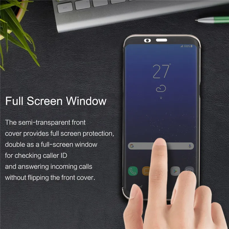 Для samsung S8 чехол флип чехол Прозрачный видимое окно задняя крышка чехол Rock DR. V серии защитный чехол для samsung Galaxy S8 плюс