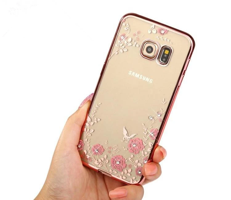 Новый чехол для телефона Samsung Galaxy S5/6 S6Edge красивый цветок розы бабочка золотой