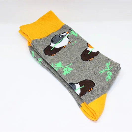 Fashion cotton fashion hip hop men's socks trend Harajuku shark tiger flamingo skateboard happy socks men's Christmas gift socks - Цвет: 3