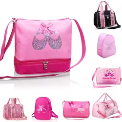 Обувь для девочек Дети Balle сумка для дискотеки Kawaii розовый принцесса сумка через плечо милые балетные костюмы сумка с блестками Балетные
