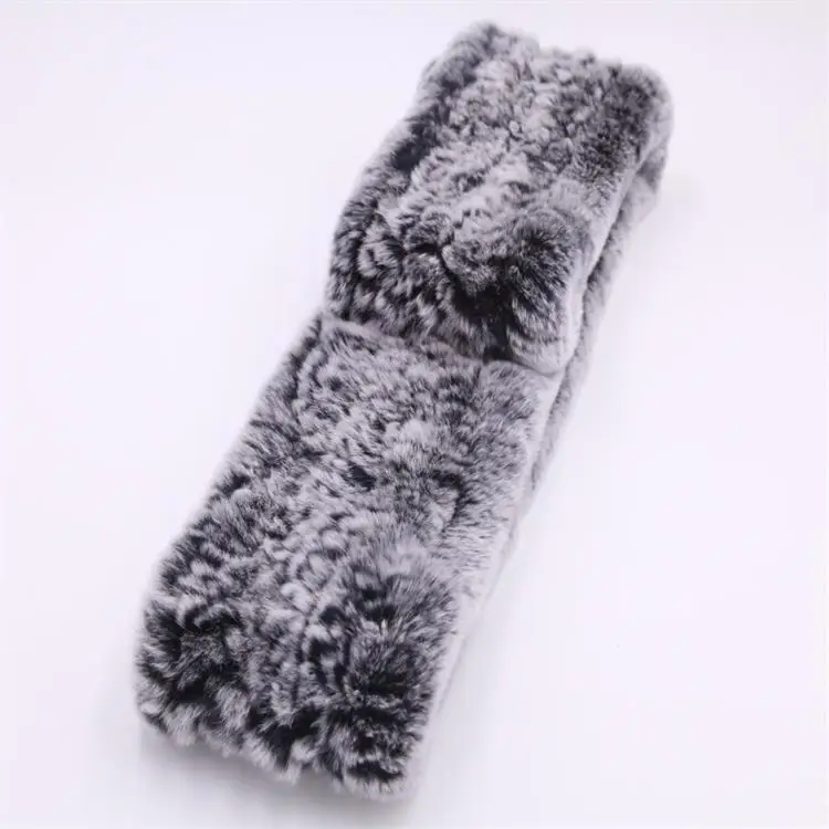  Winter Fur scarf for women knitted natural Rex Rabbit Fur scarves 2017 new genuine fur ring Female Warm Shawl  (2)
