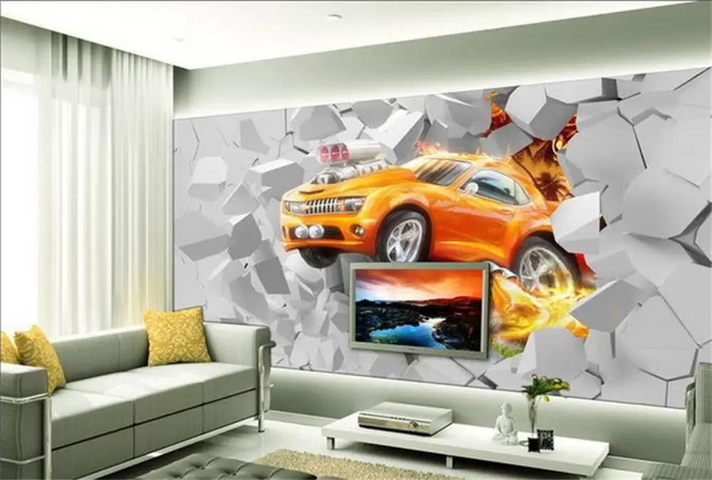 3D wallpaper/custom photo HD mural/Flame car sitting room background  wall/TV/sofa/Bedroom/KTV/Hotel/living room/Children room|3d wallpaper| sitting room3d wallpaper wallpaper - AliExpress