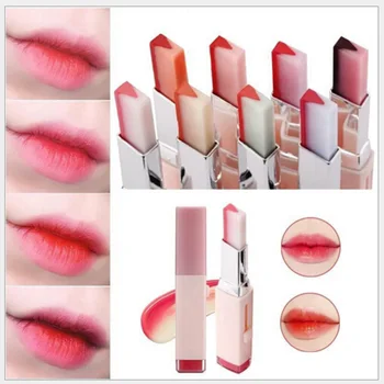 

Hot Sale Women Double Color Lipstick Waterproof Long-Lasting Lip Gloss Moisturzing Nourishing Lipsticks Balm Lip Cosmetics