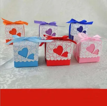 

heart colorful candy chocolate paper gift box for wedding birthday tea party favor decoration DHL fedex EMS