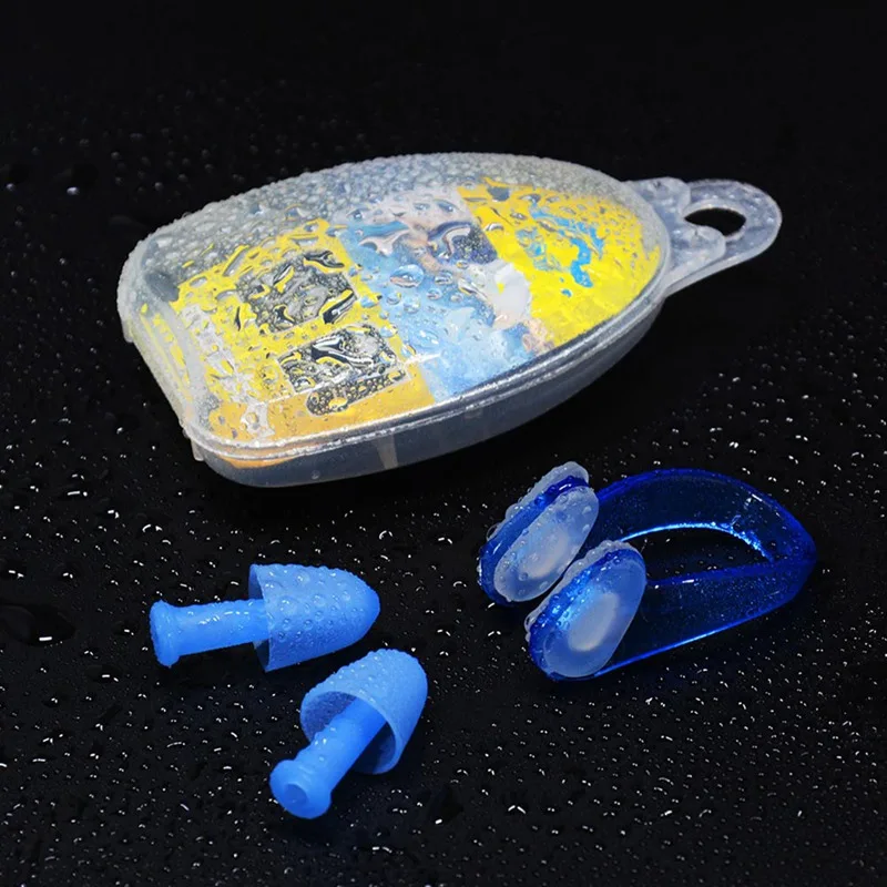 Waterproof Soft Swimming Earplugs Nose Clip Case Protective Prevent Water Protection Ear Plug Soft Silicone Swim Dive Supplies Waterproof Soft Swimming Earplugs Nose Clip Case Protective Prevent Water Protection Ear Plug Soft Silicone Swim Dive Supplies