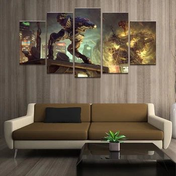 

5 Panels Punk Robot Modern Home Wall Decor Canvas Picture Art HD Print Painting On Canvas