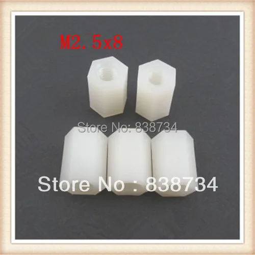 100pcs m2.5*8 plastic nylon hexagon spacer coupling nutin Nuts from