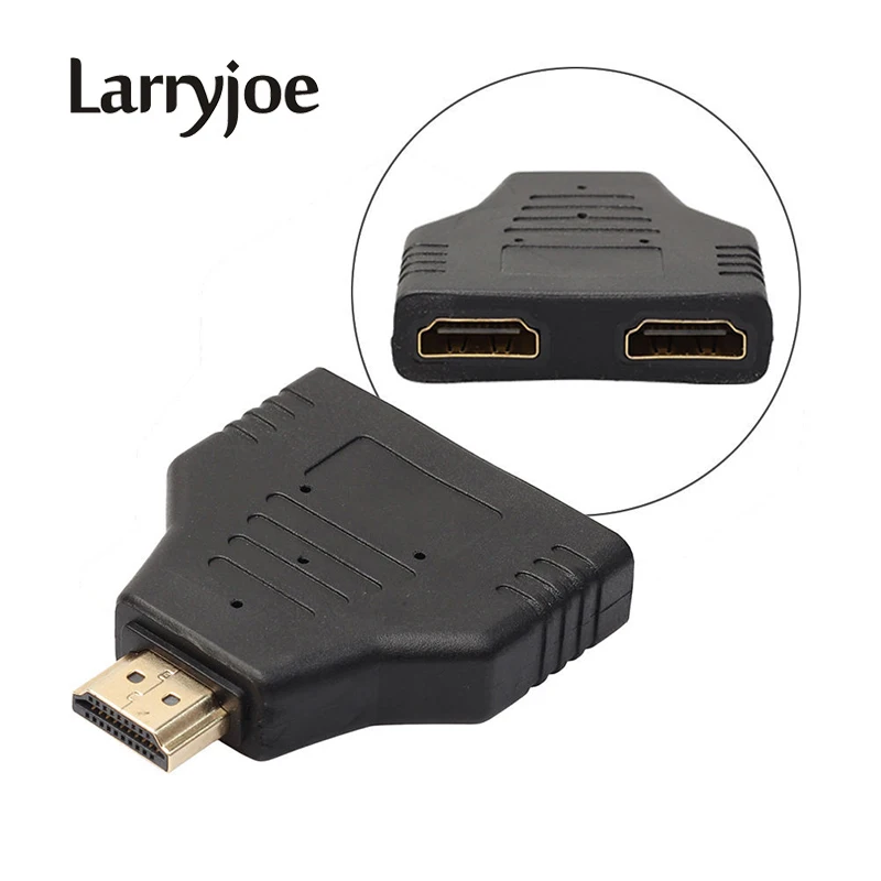 

Larryjoe New 1080P HDMI Port Male to 2 Female 1 In 2 Out Splitter Cable Adapter Converter