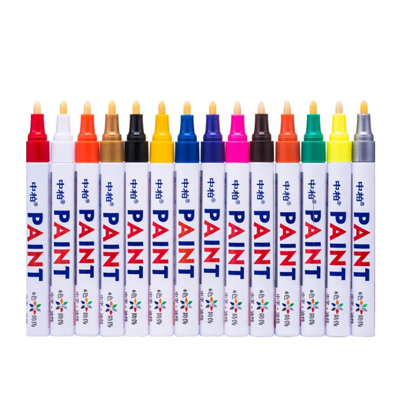 12 Colors Marker Waterproof Permanent Marker Tire Tread Rubber Paint