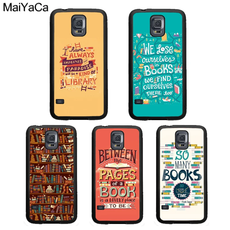 

MaiYaCa Read books Library Bookshelf Quotes Case For Samsung Galaxy S5 S6 S7 Edge S8 S9 S10 Plus Lite Note 8 9 Back Cover Shell