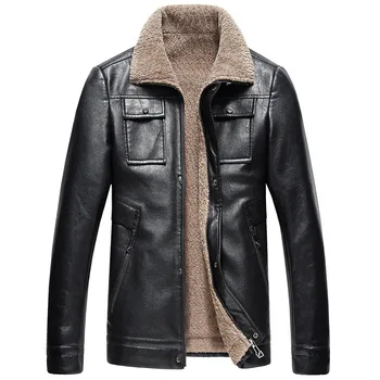

2019 New Arrival Turn Down Collar Veste Cuir Homme High Quality Casual Men Faux Leather Jacket