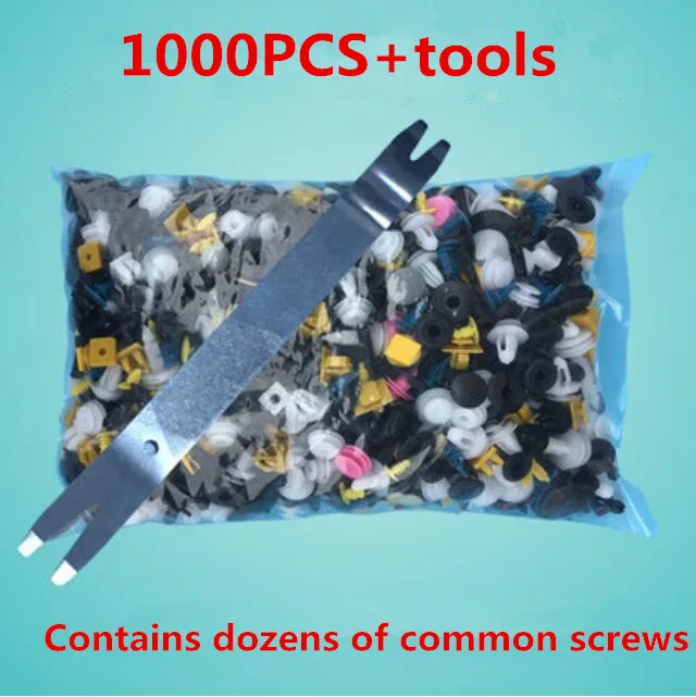 120PCS Car Fastener And tool for Toyota Camry Corolla Reiz Auto Bumper Fender Bumper Cover Door Retainer rivet Clip - Название цвета: 1000pcs iron tool