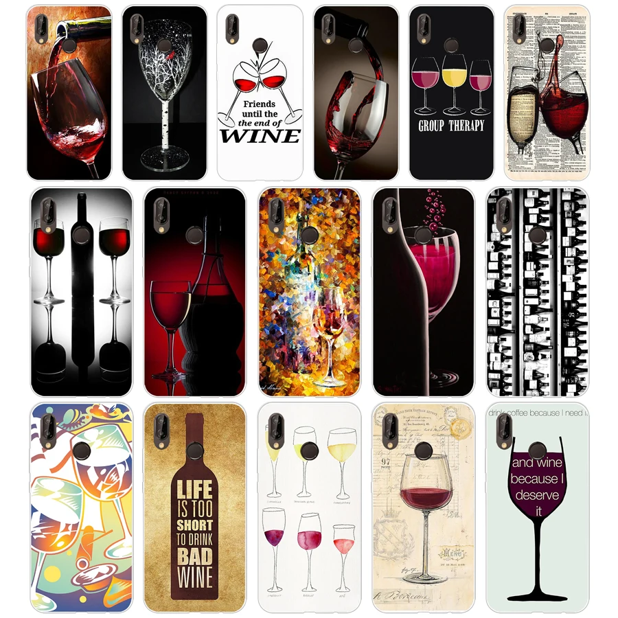 

85G Wine Favorites for Huawei P20 lite Case Cover Soft Silicone TPU Cover Back Protective Phone for huawei p20 lite case