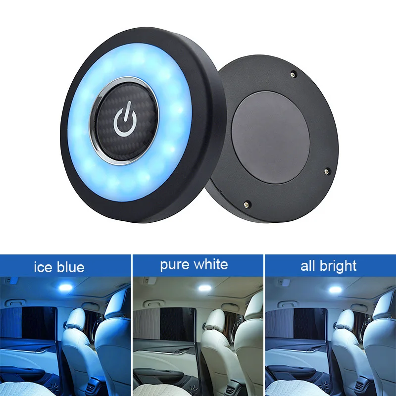 Беспроводной USB Led лампа для чтения Abs куполообразная крыша потолочный ствол лампа для окружающего света белый желтый для внутреннего оформления автомобиля свет - Испускаемый цвет: blue and white