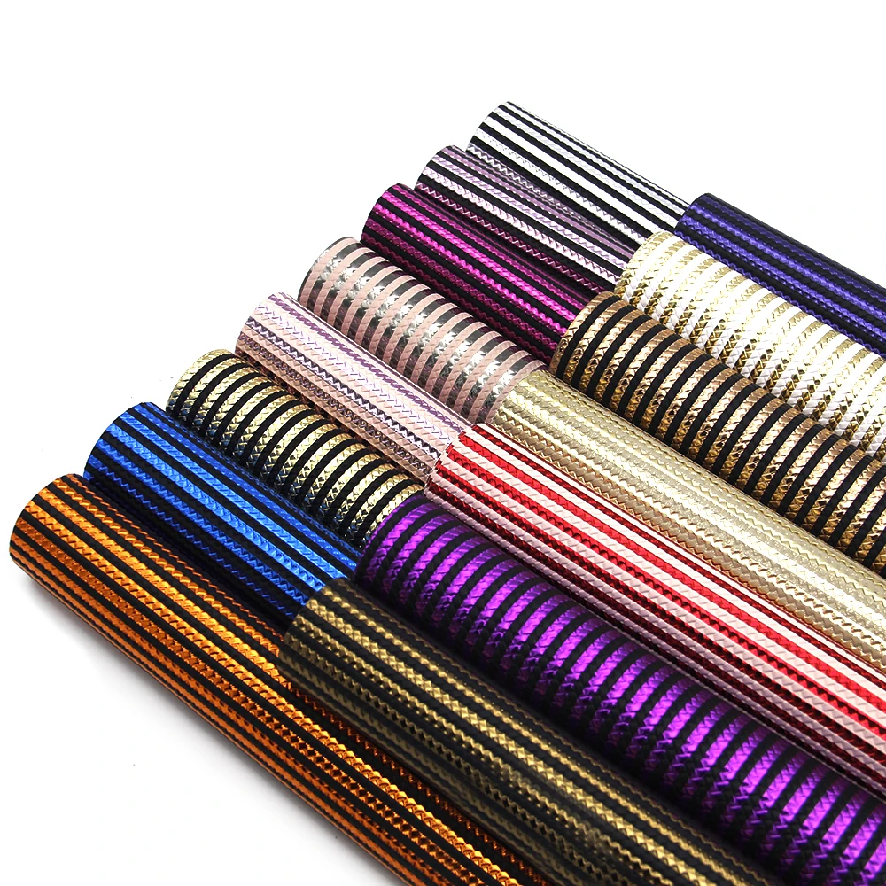 

David accessories 20*34cm Stripe Geometric Bump Texture Faux Synthetic Leather Fabirc, DIY Sewing HairBow Bag Shoes,1Yc6281