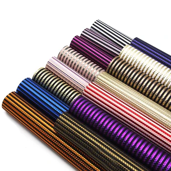 

David accessories 20*34cm Stripe Geometric Bump Texture Faux Synthetic Leather Fabirc, DIY Sewing HairBow Bag Shoes,1Yc6281