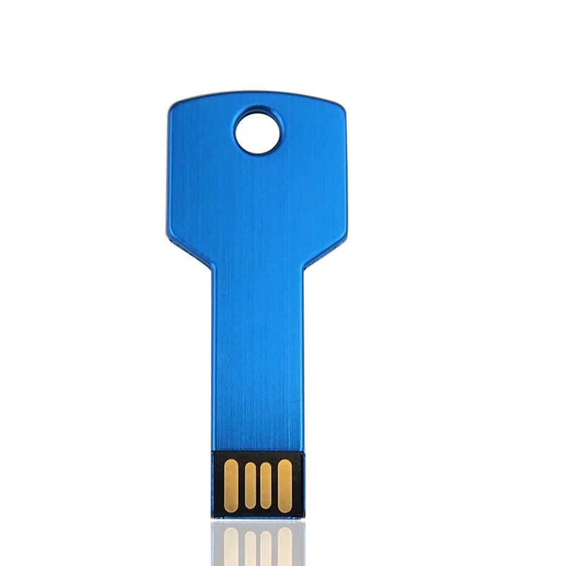 50 шт./лот cle USB флеш-накопитель на заказ с логотипом, USB флэш-накопитель металлический, в форме ключа флеш-накопитель 4 GB/8 GB/16 GB/32 GB/64 GB USB 2,0 флеш-диск - Цвет: Blue