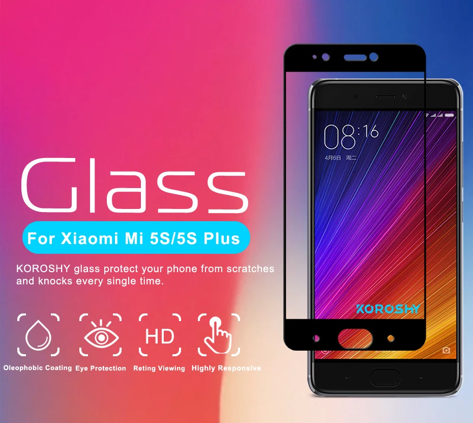 KOROSHY 2.5D Full Cover Tempered Glass for Xiaomi Mi5s Plus Xiaomi Mi 5s Plus Screen Protector Toughened Guard Safety Glass Film (4)