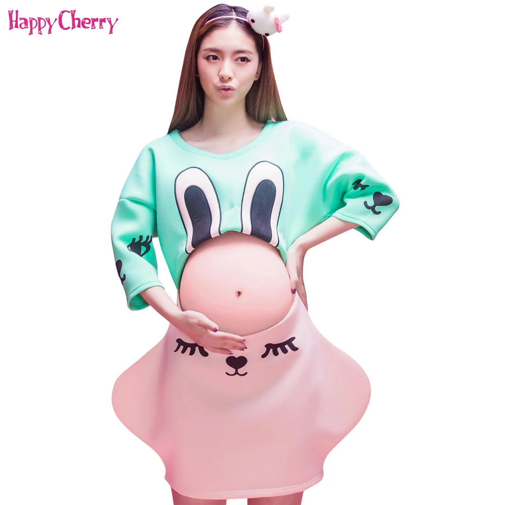 

Happy Cherry Maternity Photography Props Cotton Short Dress Pregnant Photo Shoot Pregnancy Portrait Culottes Suits & Jacket Bag