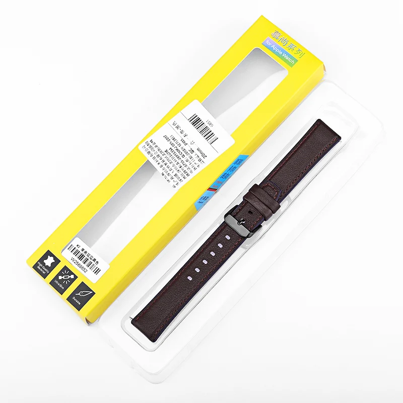 22 мм кожа/силиконовый браслет для часов для ticwatch pro замена ремешок кожаный ремешок для наручных часов часы аксессуары - Цвет: Коричневый