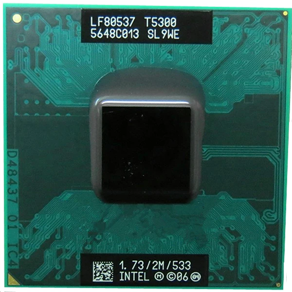 Для Intel Core Duo T5300 cpu(2M cache, 1,73 GHz, 533MHz FSB), двухъядерный процессор ноутбука для 943 чипсета