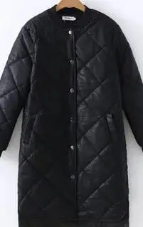 Новое поступление, Зимние Модные женские кожаные куртки, искусственная кожа, толстая хлопковая подкладка, Chaquetas De Cuero De Mujer - Цвет: Черный