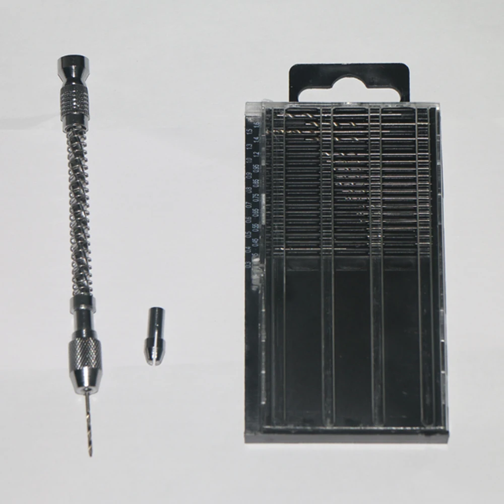 21pc Mini Micro Drill Bits Set Index 61 80 w/ Brass Hand Spiral Drill