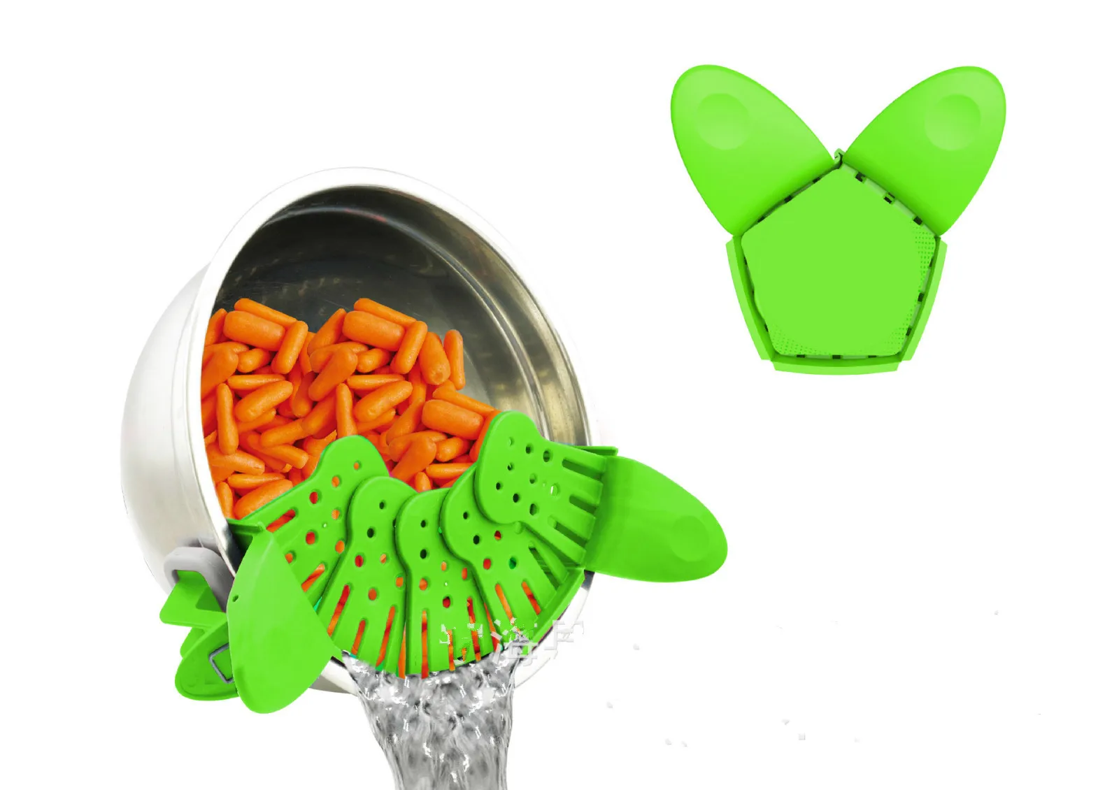 Colanders Silicone Strainer Eco-friendly Folding Silicone Strainer Pot Side Drain Block Fruit And Vegetable Drain Device