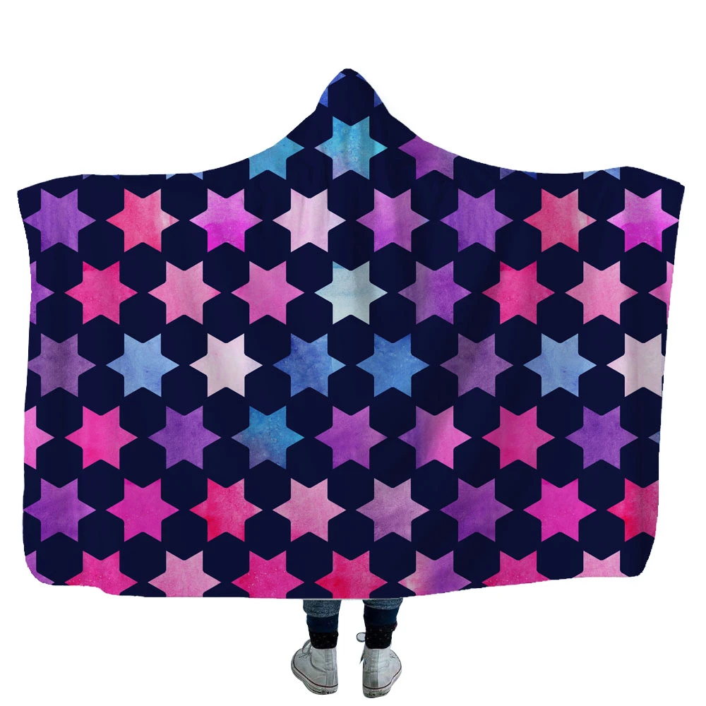 Новая модная Русалка рыбья чешуя конверт с капюшоном зима очень теплый мягкий геометрический диван-кровать плюшевое Флисовое одеяло с капюшоном - Цвет: Model 7