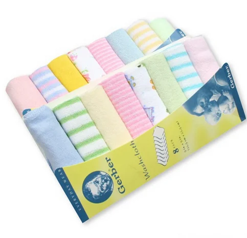 

8Pcs Baby Infant Newborn Toddler Bath Towel Bathing Feeding Wipe Cloth Soft Washcloth Wipe