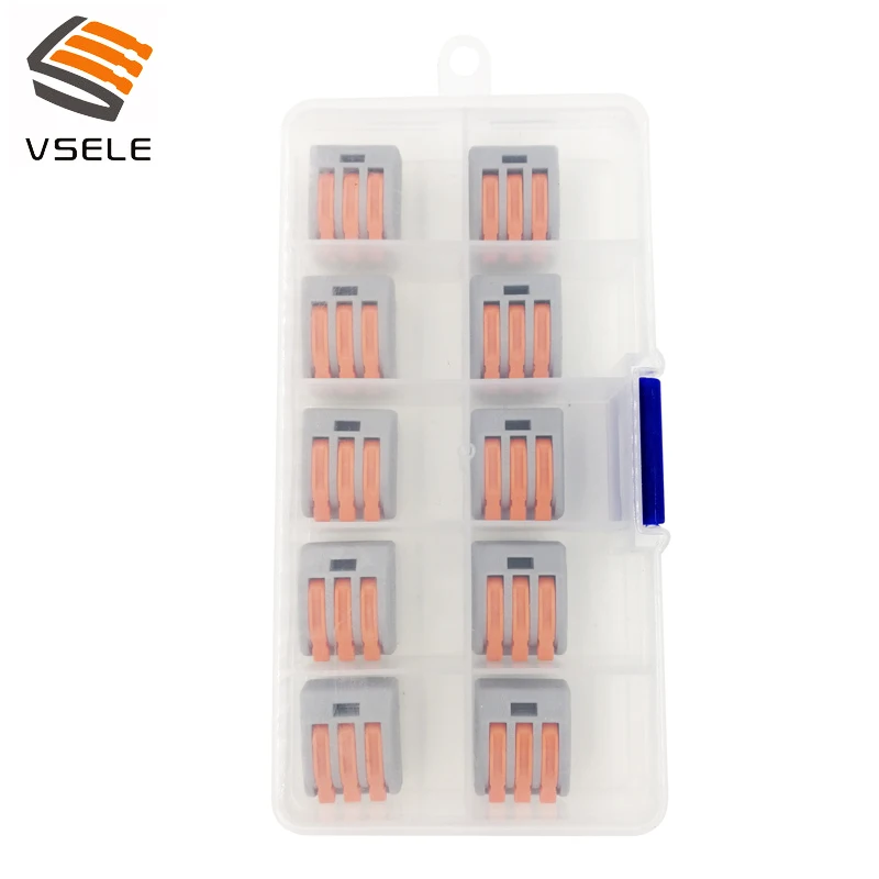 45 шт./лот VSE 413A провода разъемы для тонких и твердых проводов 3p Тип штекера