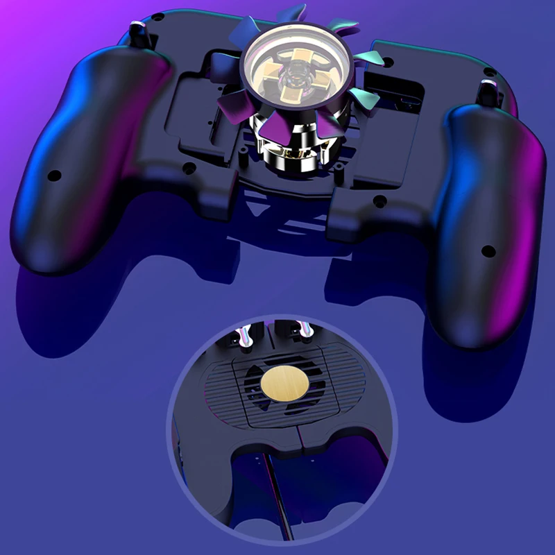 

Mobile Gaming GamePad H6 Game 3in1 Controller Assistance Handle Joystick for PUBG Emergency Charging Cooler Metal L1 R1 Trigger