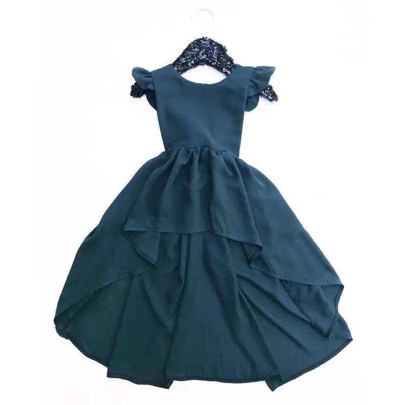 1-5Y Baby Girls Long Dress Clothes Party Fashion Bridemaid Gown Cocktail Solid Lace Up Summer Clothing | Детская одежда и обувь