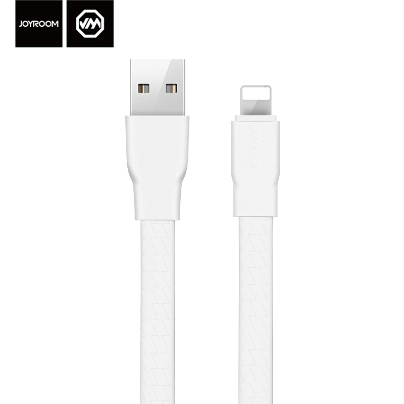 JOYROOM 1,2 м плоский USB кабель синхронизации данных и зарядки для iPhone 6 6S 7 8 Plus X XS MAX XR 5 5S 5C SE телефонные кабели для зарядного устройства USB - Цвет: White