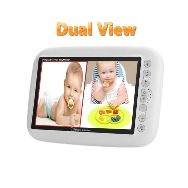 720 P HD Senza fili 7.0 Pollici baby monitor Macchina fotografica Dual View display LCD Visione not