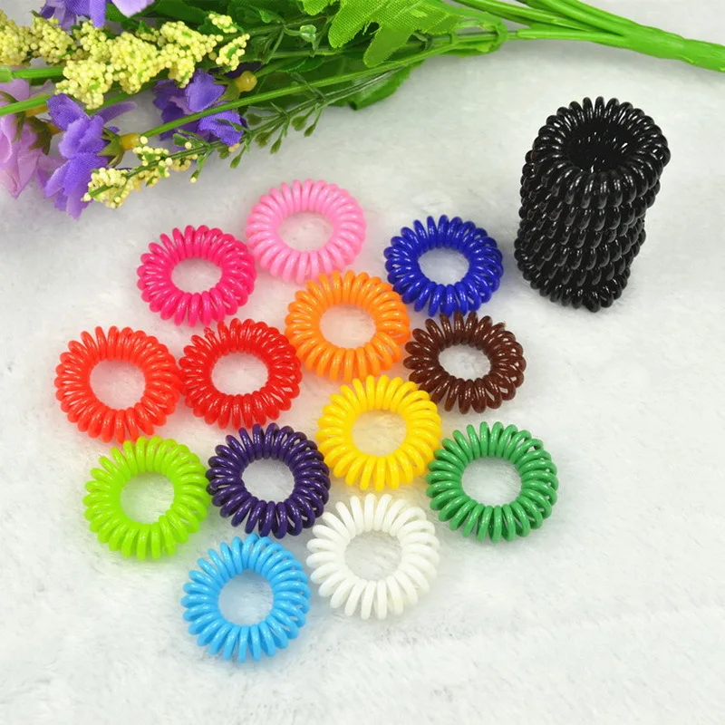 10 قطع أسلاك الهاتف مطاطا الشعر scrunchy العصابات سيليكون اللثة الربيع للنساء الفتيات اكسسوارات للشعر كابيلي بالجملة