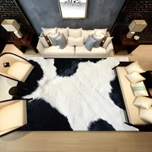 YOOSA New animal fur leather leopard print living room bedroom carpet rugs mats alternative feather decorative mats wholesale yoosa белый