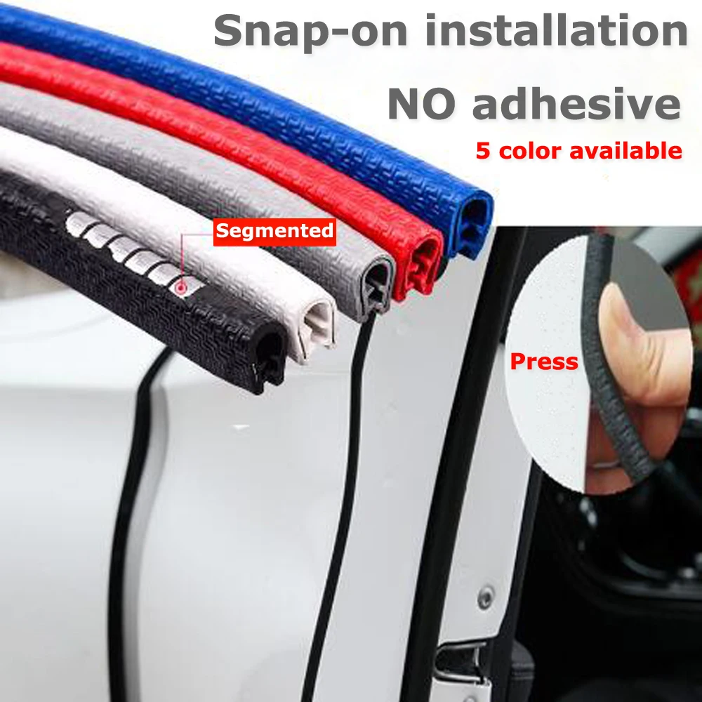 

Upgrade 5M Car Door Edge Protection Strips Car Stickers Car Styling Moldings Rubber Door Protector Anti Collision Strips Scratch