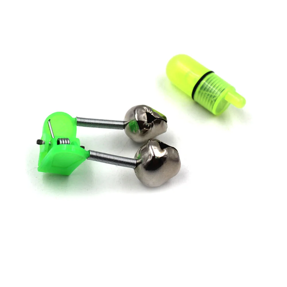 

High Quality LED Fishing Rod Bite Alarm Blue Light Twin Bells Clip Alerter 1PCS/Lot