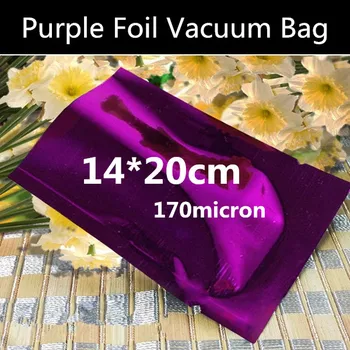 

Wholesale 100pcs 14cmx20cm 170micron 3 Sides Purple Small Aluminizing Foil Vacuum Bag Vacuum Foil Packaging Bag