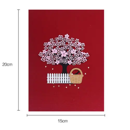  3D Pop Up Handmade Flower Greeting Card Christmas Birthday New Year Invitation - 32917662470
