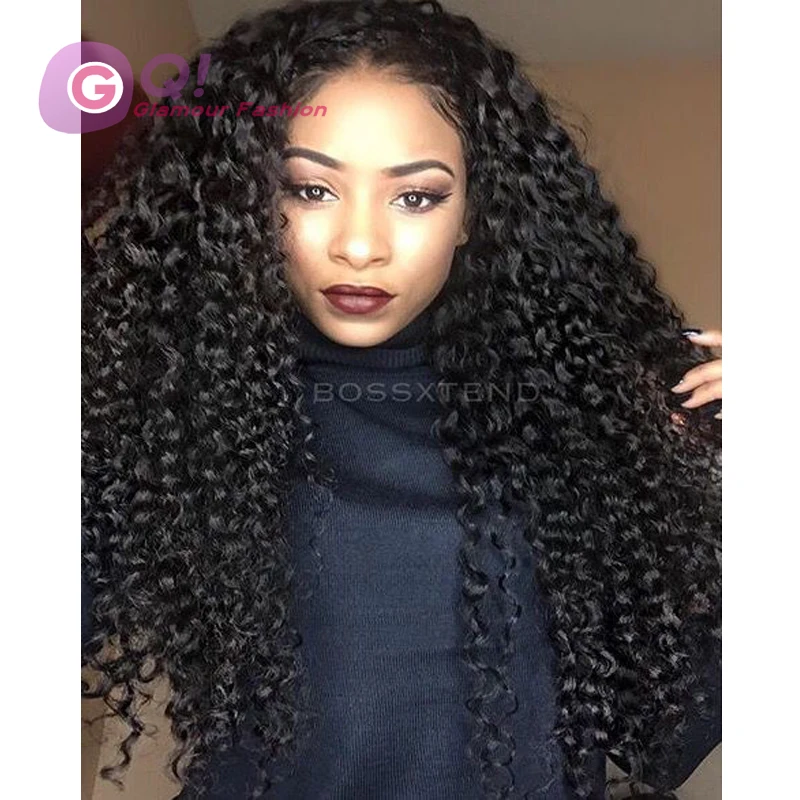 8A kinky curly wig glueless full lace front human hair kinky curly wigs