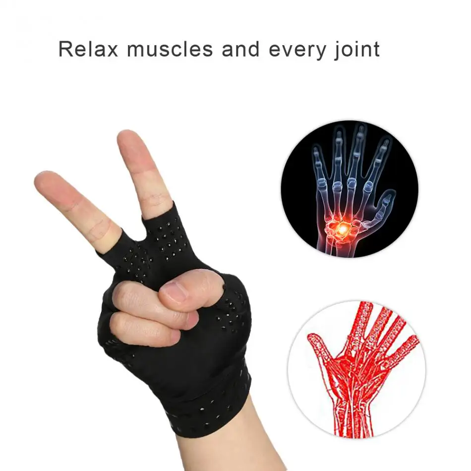 1 пара артрит суставы подтяжки перчатки анти-отек магнитные перчатки ревматоидные руки облегчение боли здоровье компрессионные терапевтические перчатки