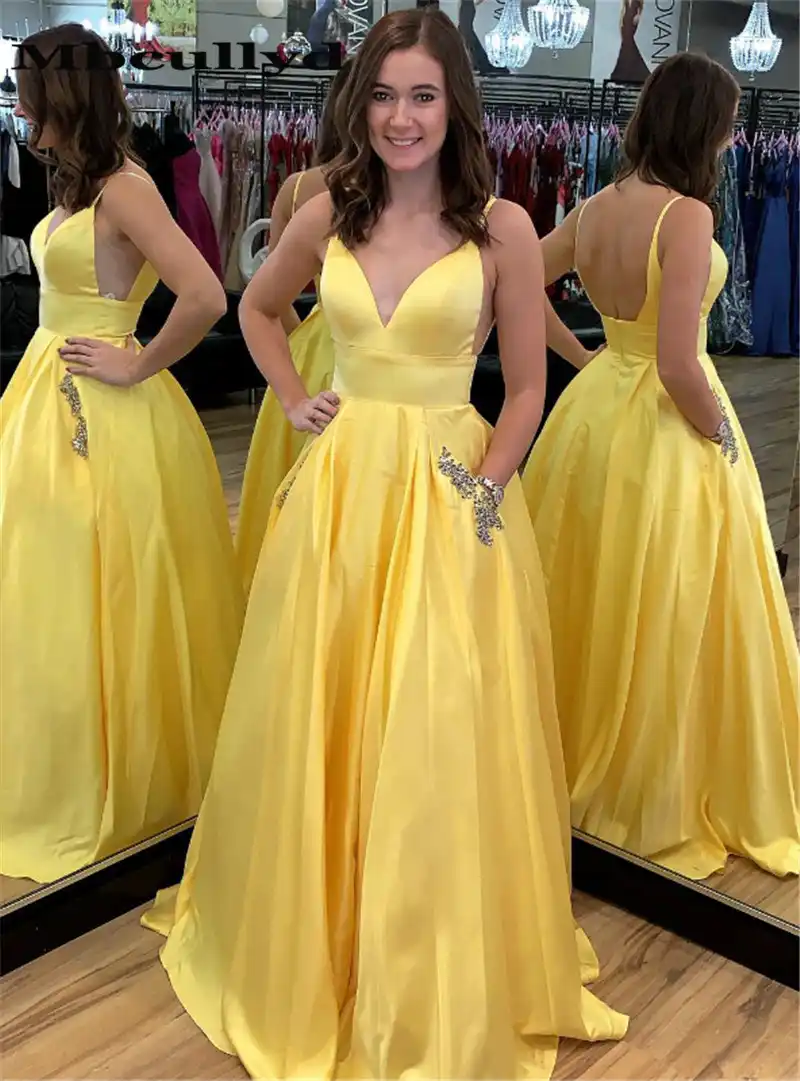 vestido de gala amarelo