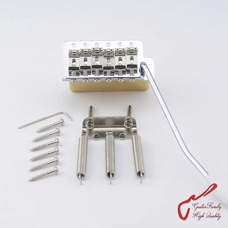1 Set GuitarFamily Super Quality Chrome Vintage Tremolo System Bridge With Brass Block For Fender Strat