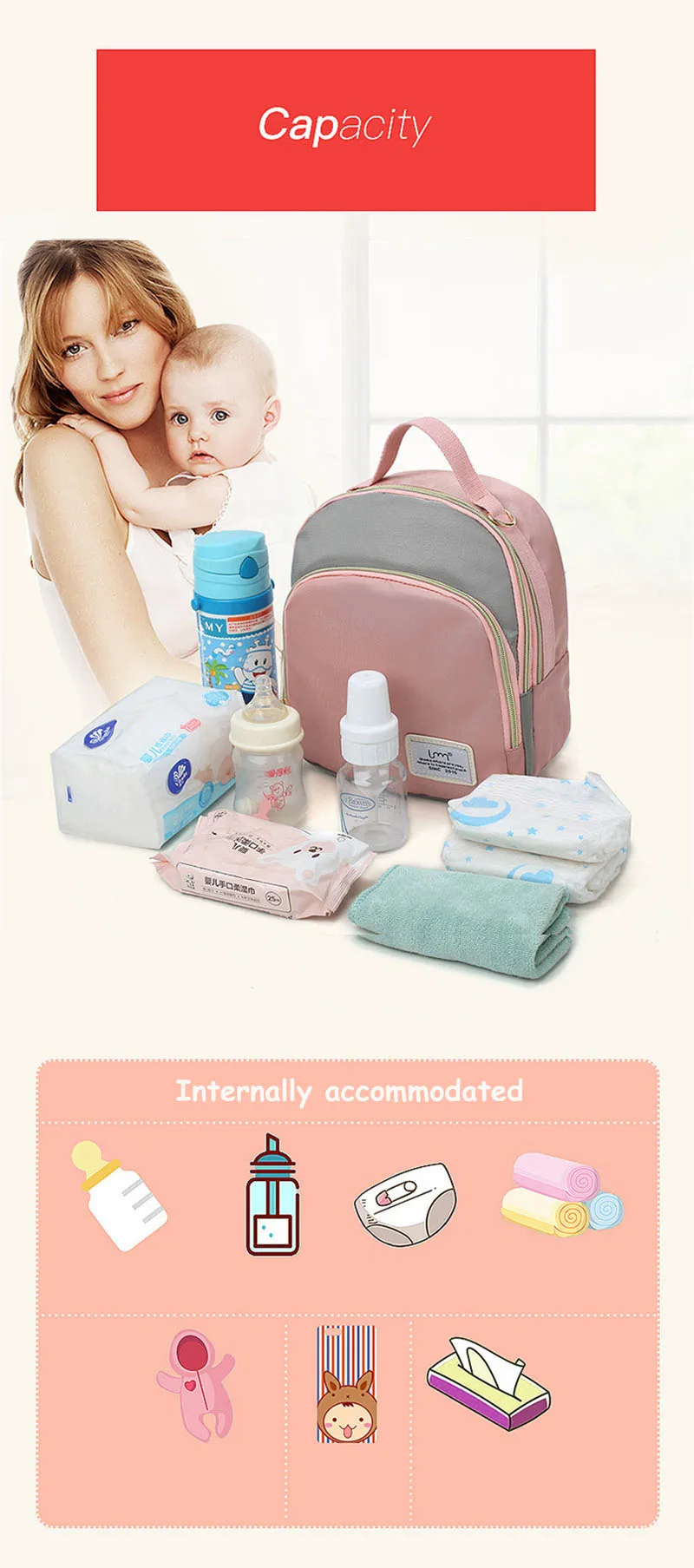 Портативный мини-подгузник для мам, брендовая Большая вместительная детская сумка, рюкзак для путешествий, дизайнерская сумка для ухода за ребенком