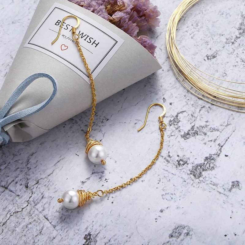 

Long Drop Earrings For Women Natural Stone Beaded Gold Womens Dangling Earrings Original Design Woman Jewelry Dropshipping HDE16